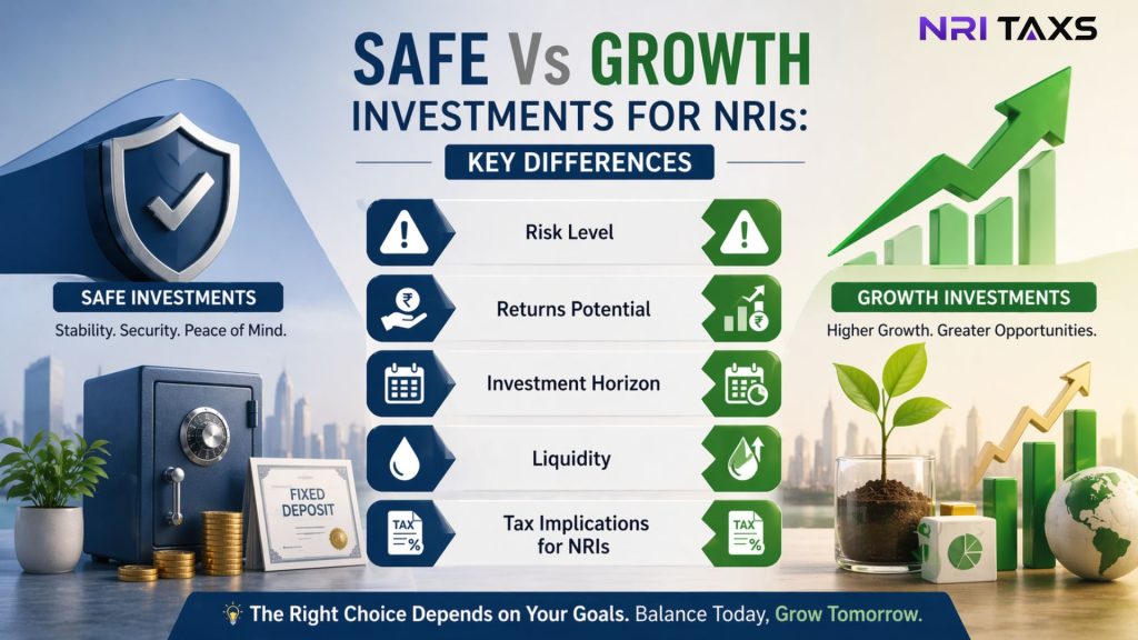 Safe Vs Growth Investments For NRIs