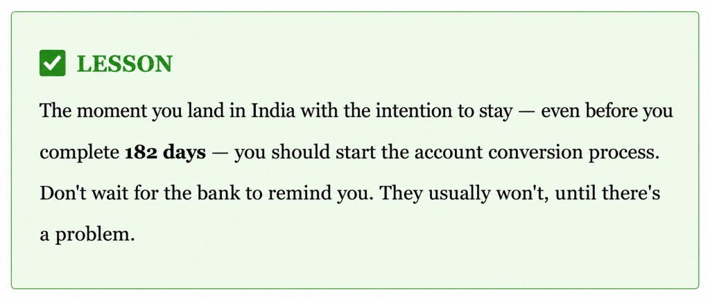 Penalty for Not Converting NRE Account to Resident Account 