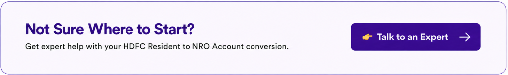 Convert HDFC Resident Account to NRO Account 