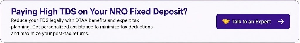 TDS on NRO Fixed Deposit for NRIs