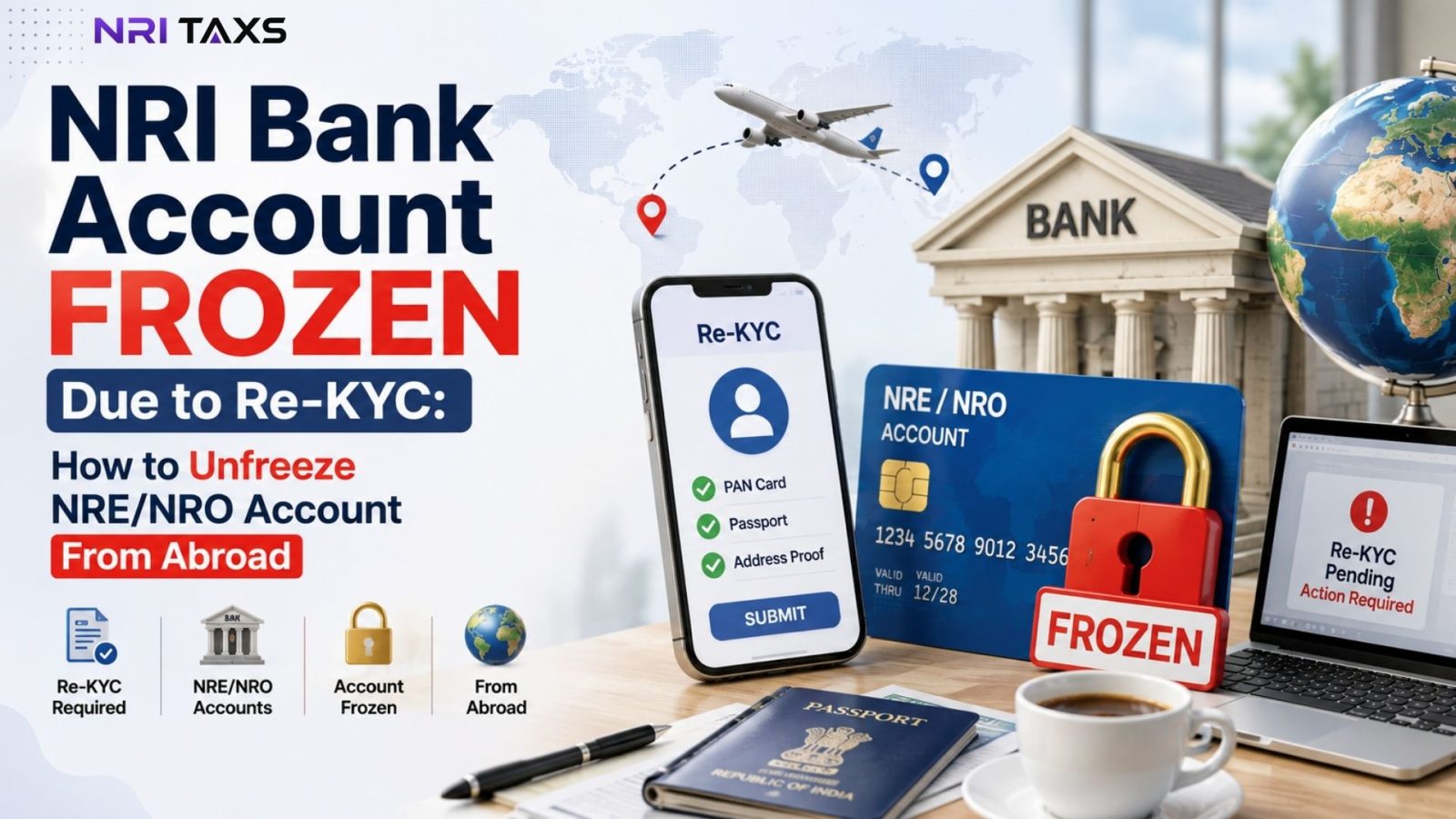 NRI Bank Account Frozen Due to Re-KYC: How to Unfreeze NRE/NRO Accounts From Abroad