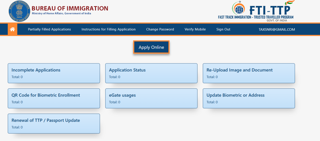 Fast Track Immigration in India (FTI-TTP): Registration