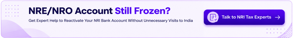 Unfreeze Inoperative NRE/NRO Bank Account