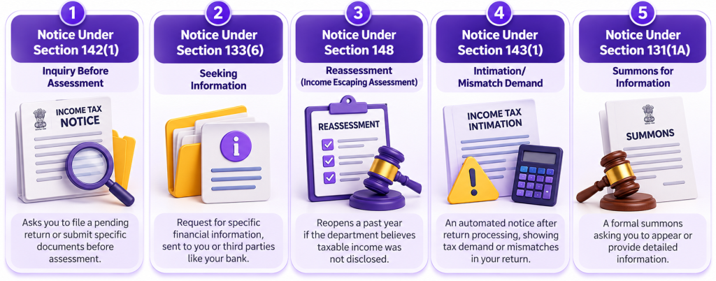 type of income tax notice